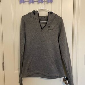 EUC | Aeropostale men’s medium gray hoodie adjustable quarter zip jacket — small